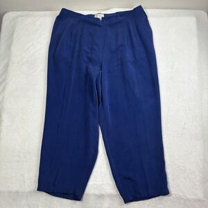 VTG Travis Ayers Dressbarn Blue‎ Silk Pants Trousers Women's 22W